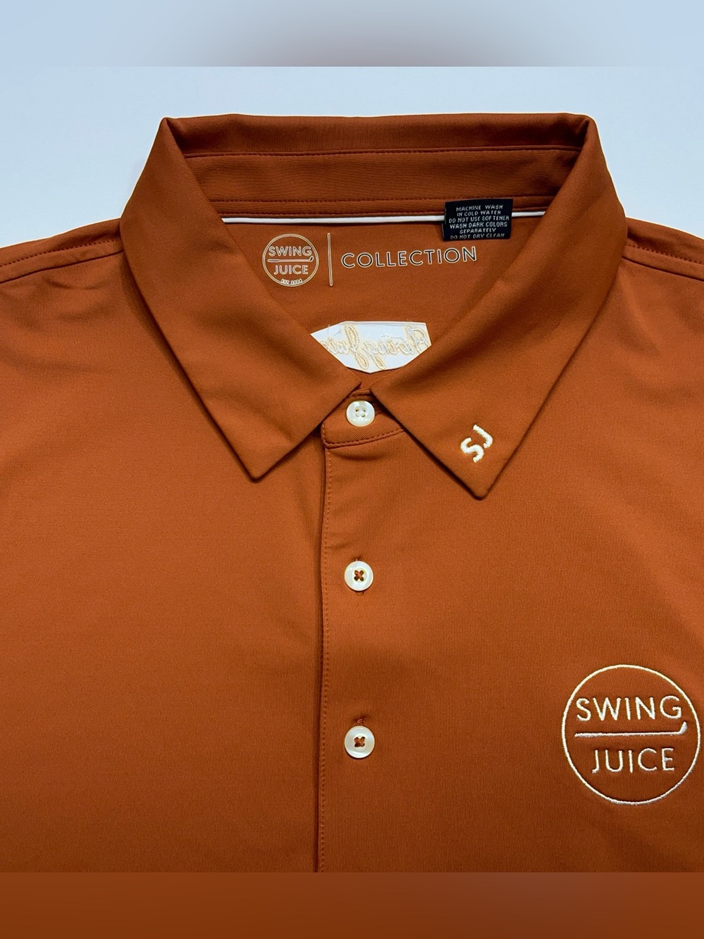 Swing Juice Golf Polo Shirt Mens Size XL Performance Bamboo Charcoal Orange